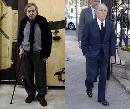 El pintor y escultor Antoni Tàpies y el diplomático y ex ministro Marcelino Oreja