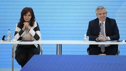 El presidente argentino, Alberto Fernández, y la vicepresidenta, Cristina Fernández de Kirchner, el pasado 28 de mayo.