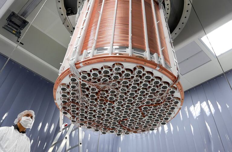 El detector inferior del experimento XENON1T.