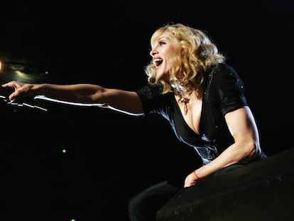 Madonna, durante una actuación en el Estadio Wembley de Londres.