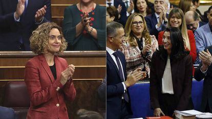 Las presidentas del Congreso y del Senado, Merixell Batet y Pilar Llop, tras ser elegidas. 