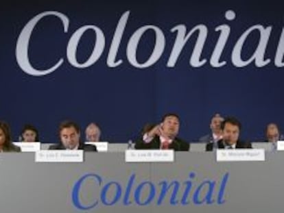 Junta extraordinaria de accionistas en el a&ntilde;o 2007 de Inmobiliaria Colonial, con su entonces presidente Lu&iacute;s M.Portillo .