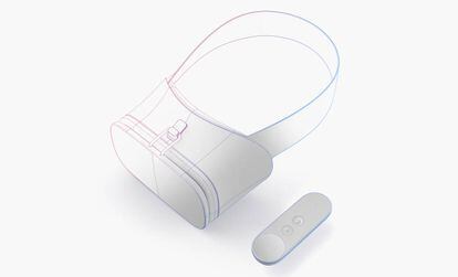 Prototipo de gafas y mando de Daydream de Google.