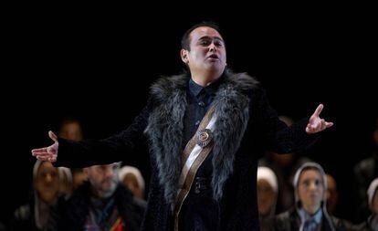 Javier Camarena, en una representación de 'I puritani', de Bellini, en el Teatro Real en 2016.