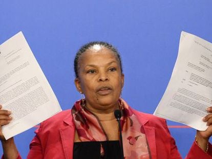 La ministra de Justicia de Francia, Christiane Taubira. 