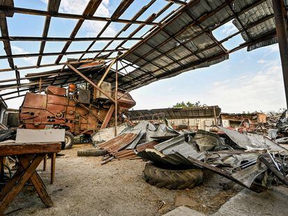 The ruins of an agricultural business after a Russian bombing near the city of Orikhiv, in Ukraine’s Zaporizhzhia region, September 14, 2023.