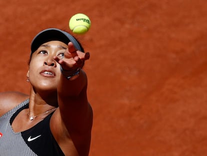 Osaka durante su partido de primera ronda en Roland Garros, el pasado domingo.