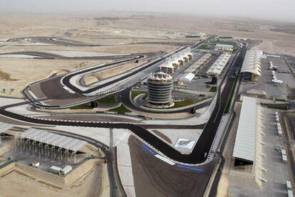 Vista aérea del circuito de Sakhir, en Bahréin.