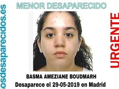 Cartel de la joven difundido por SOS Desaparecidos.