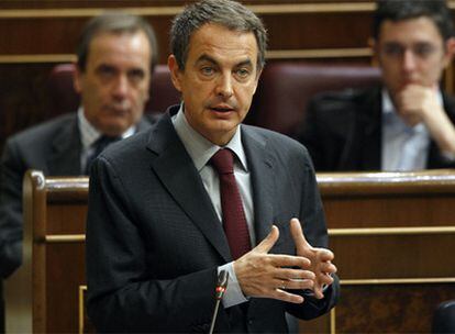 José Luis Rodríguez Zapatero, ayer en la sesión de control del Congreso.