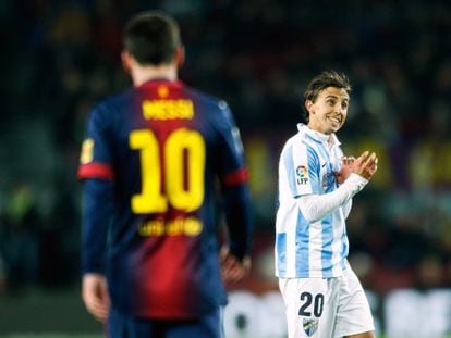 Buonanotte, junto a Messi, en un duelo de la Copa en el Camp Nou.