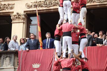 El presidente de la Generalitat, Artur Mas, ayer en Valls (Tarragona) en un acto de castellers.