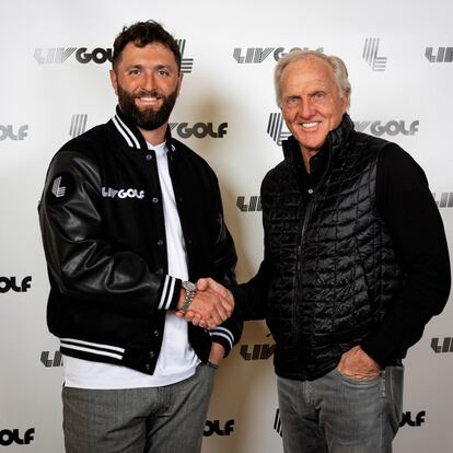 07/12/2023 en la imagen Jon Rahm con 
Greg Norman, consejero delegado de liv. Foto: X Jon Rahm