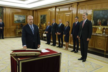 The new magistrate of the Constitutional Court Juan Carlos Campo, during the ceremony.