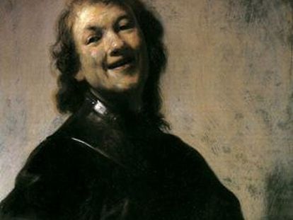 Autorretrato de un joven Rembrandt.