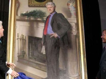 El retrato del expresidente Bill Clinton, que se presentó en 2006.