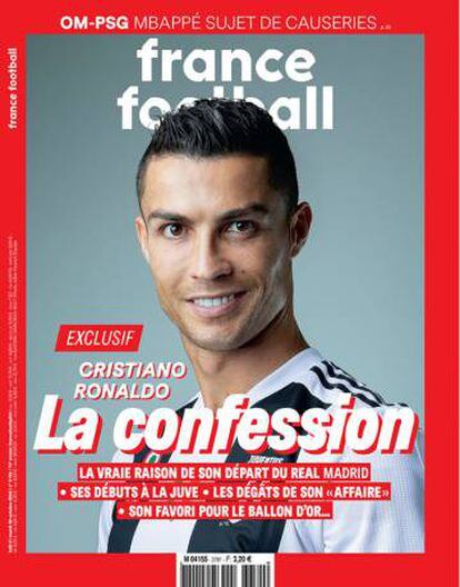 Cristiano Ronaldo, protagonista de la portada de 'France Football'.