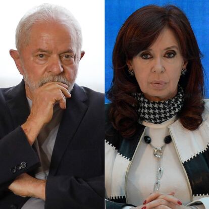 Lula da Silva, Cristina Fernández de Kirchner, Dilma Rousseff y José Mujica en una composición fotográfica.