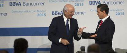 Francisco González, presidente del BBVA, y Enrique Pena Nieto, presidente de México. 