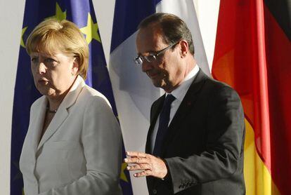 Angela Merkel y François Hollande en Berlín.