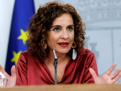 La portavoz del Gobierno, María Jesús Montero tras el Consejo de Ministros. 