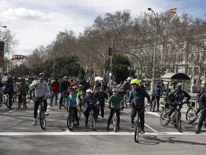 Centenares de niños participaron en una marcha por el paseo del Prado y el paso de la Castellana el pasado 18 de marzo.