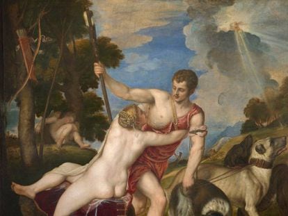 'Venus y Adonis', una de las 'poesías' de Tiziano. 