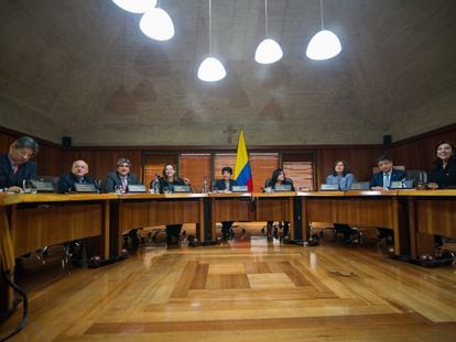 Sesión de la Corte Constitucional en Bogotá, el 16 de junio de 2022.