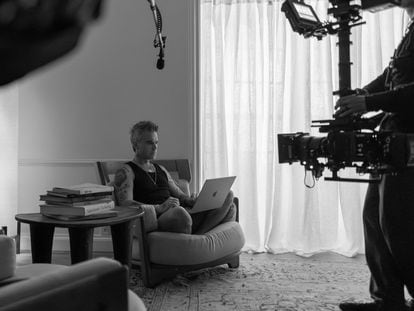 Robbie Williams durante la grabación de su serie documental para Netflix.