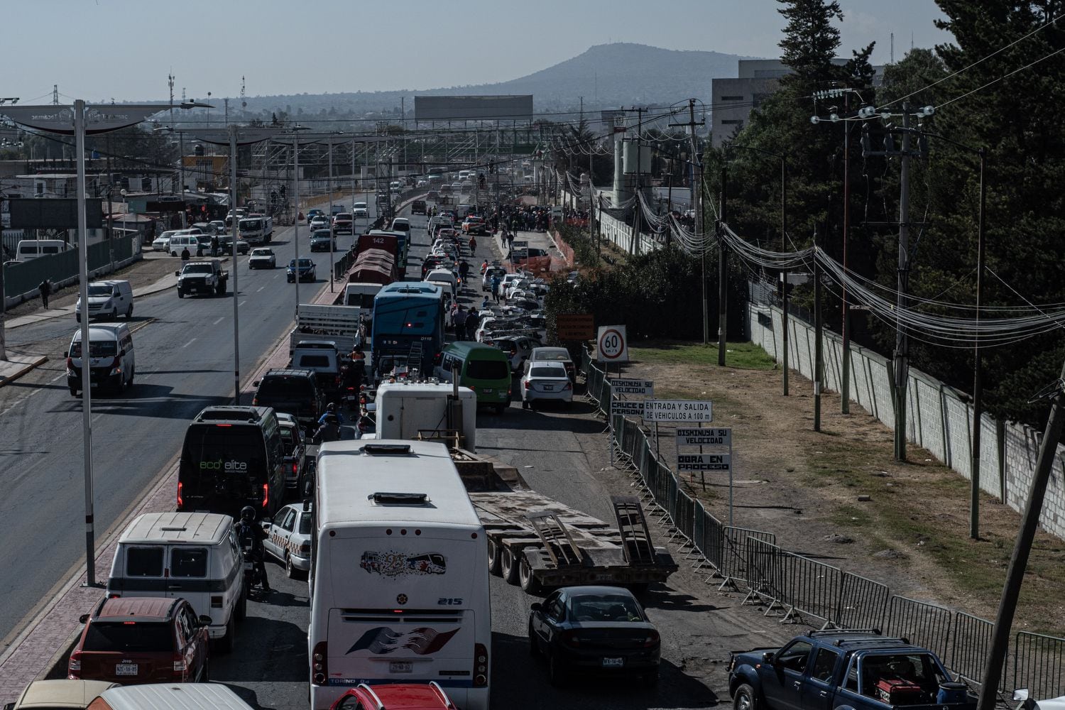 El tráfico en la autopista México-Pachuca, este jueves.