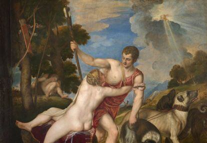 'Venus y Adonis', una de las 'poesías' de Tiziano. 