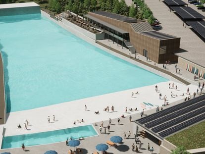 Imagen virtual del proyecto de construcción de la piscina de olas artificiales.