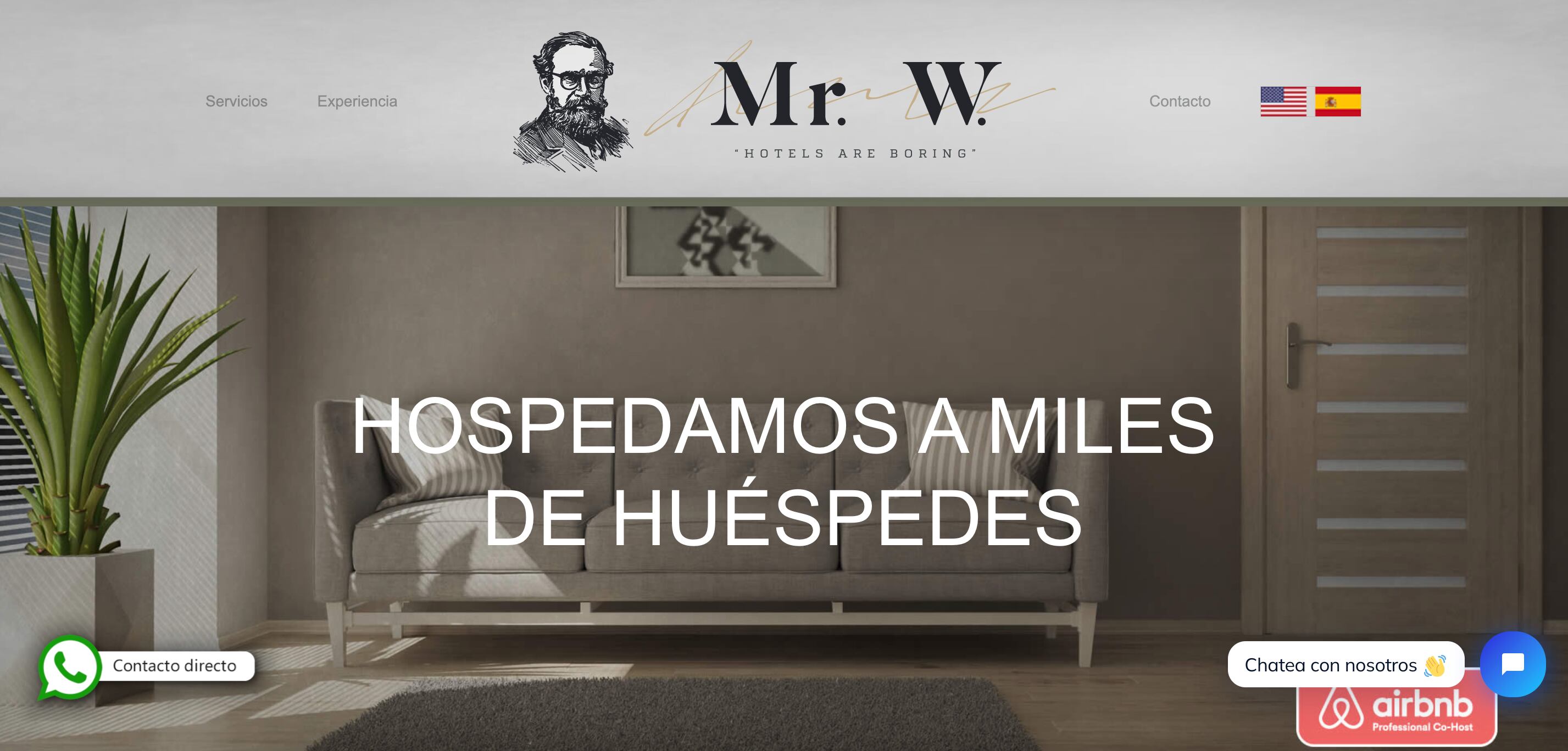 Página web de la empresa Mr. W.