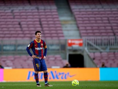 Leo Messi antes de su marcha del Barcelona.