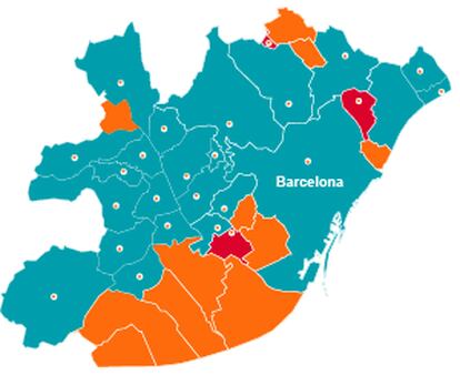 El voto en el cinturón de Barcelona