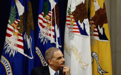 Eric Holder durante una ceremonia reciente en Washington.