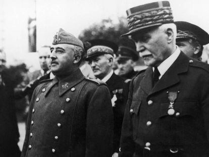 Franco y el mariscal Pétain, en febrero de 1941 en Montepellier.