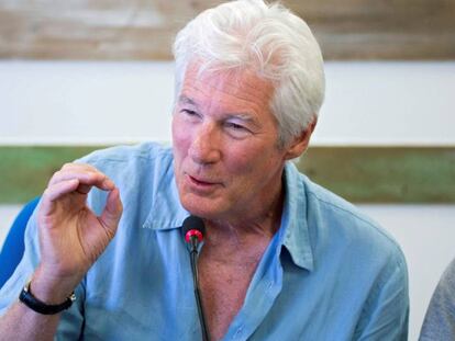 Richard Gere, en Lampedusa, el pasado sábado. En vídeo, Gere, en el 'Open Arms'.