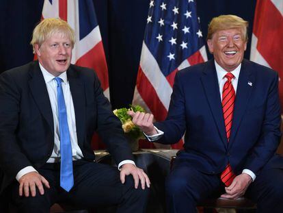 Boris Johnson y Donald Trump, este martes en Nueva York.  