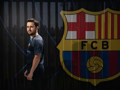 Jonatan Giráldez, en la Ciudad Deportiva del Barcelona.