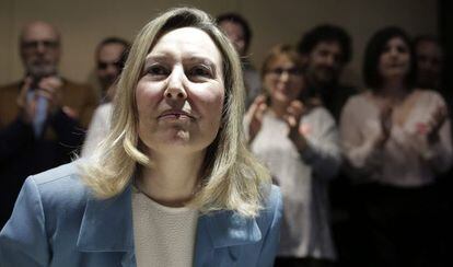 Amparo Valcarce, esta mañana en un hotel de Madrid.