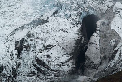 Vista del glaciar donde se encuentra el volcán Eyjafjalla