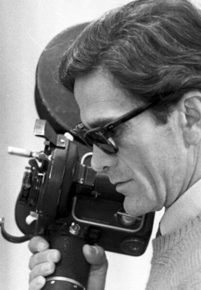 Pier Paolo Pasolini, al rodatge de Teorema.