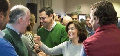 Soraya S&aacute;enz de Santamar&iacute;a, en un acto del PP en M&aacute;laga.