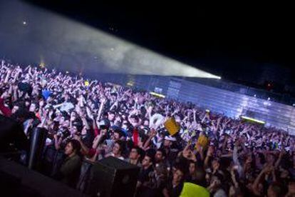 Imagen de la fiesta celebrada en el Madrid Arena en la noche de Halloween.