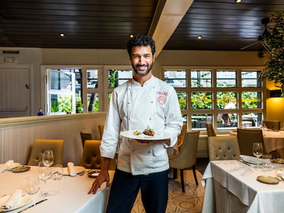 Eneko, ganador de MasterChef, en el restaurante del programa en Madrid este martes.