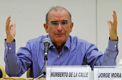 Humberto de la Calle, en una rueda de prensa en La Habana el 25 de agosto.