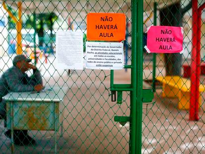 Una escuela de Brasilia anuncia que no habrá clases debido a la epidemia.