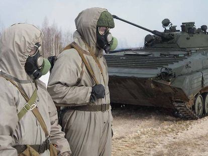 Soldados rusos durante los ensayos militares de la semana pasada