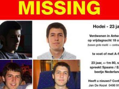 Anuncio difundido por la policía belga con información de Hodei.
